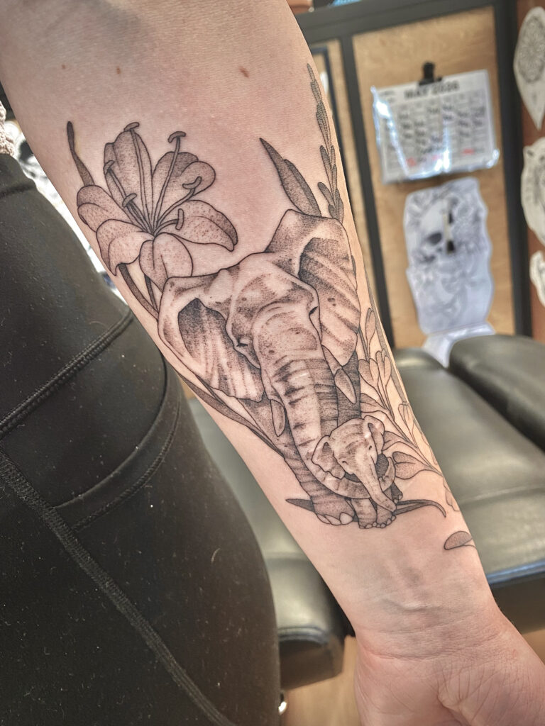 elephantfloraltattoo