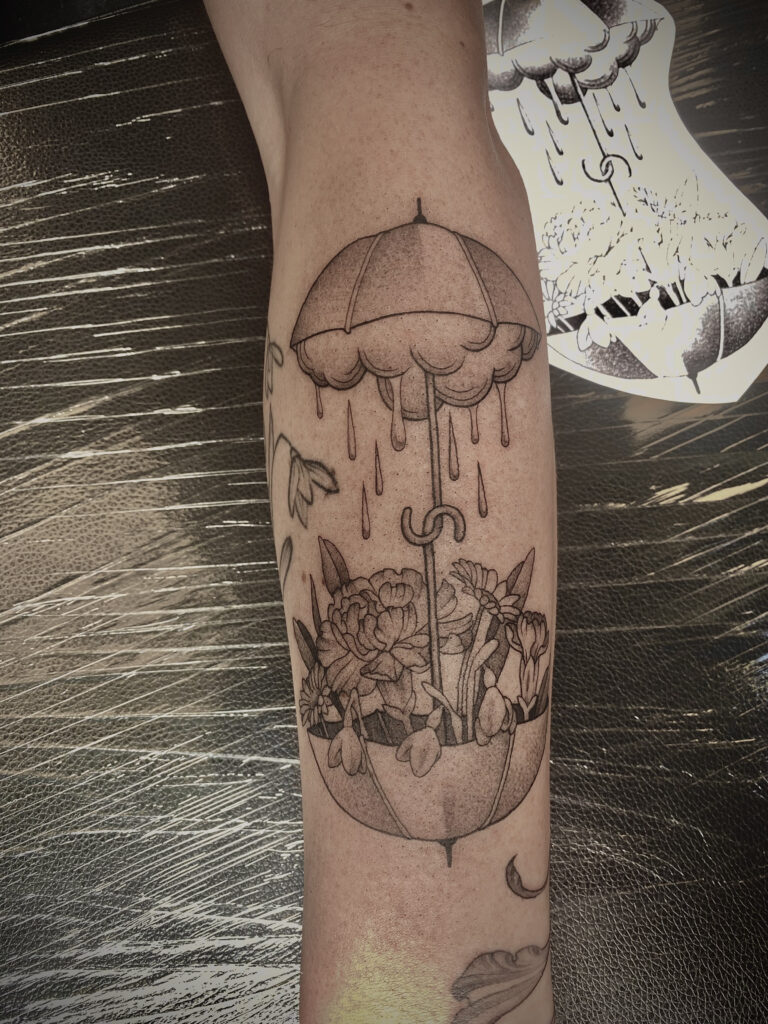 floralumbrellaraintattoo