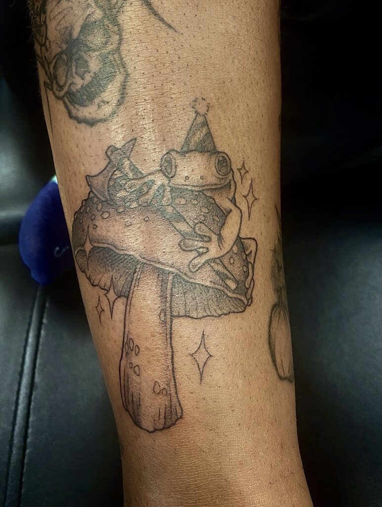 gothicfrogmushroomtattoo