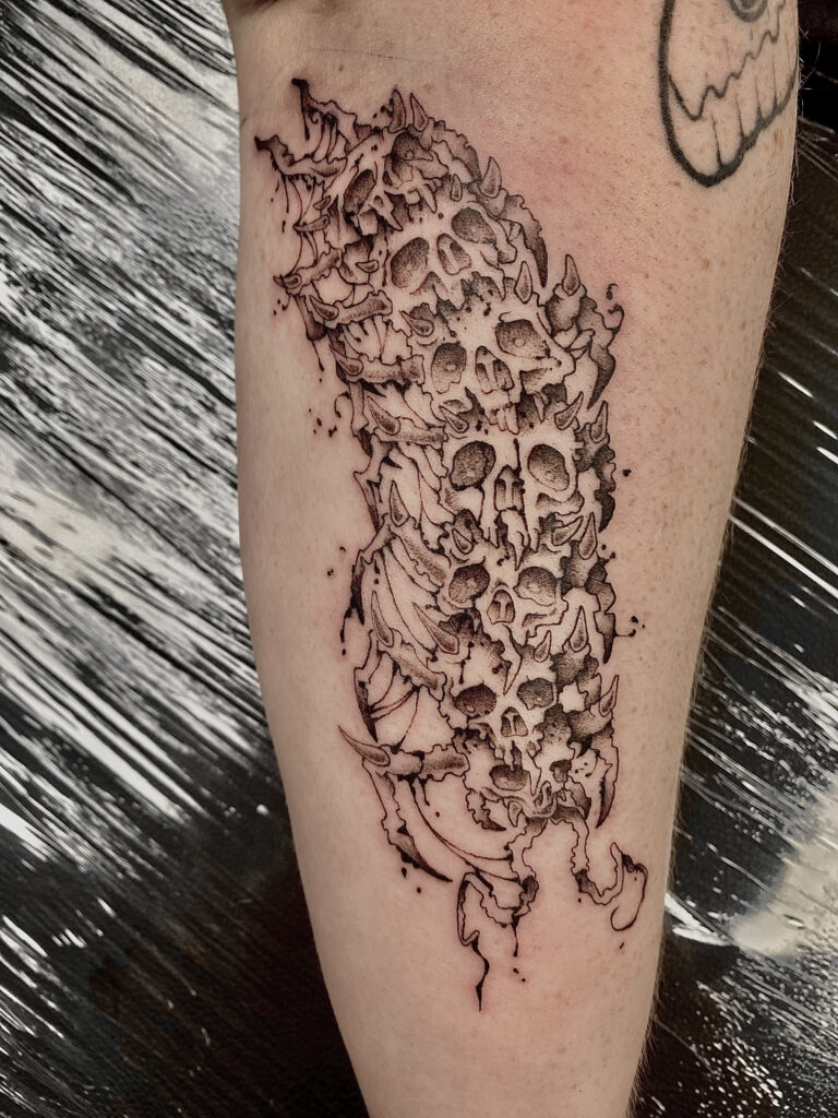 gothicskullcentipedetattoo